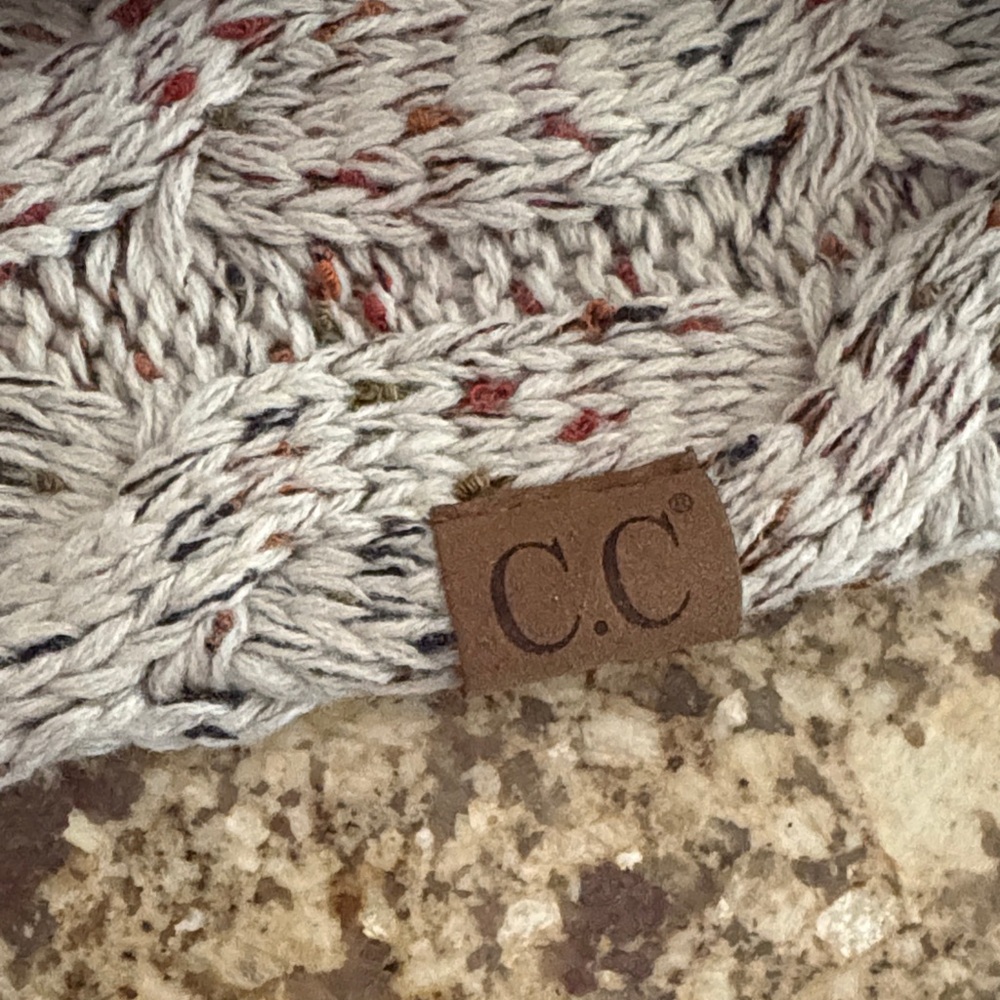 C.C Multicolor Cable Knit Scarf